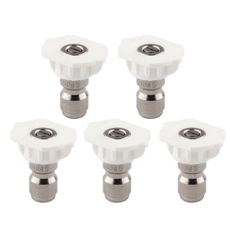 CLEAN STRIKE Pressure Washer Spray Nozzle Tips, 40-Degree White, 1/4 Inch 5PK (4.5 Orifice) CS-1039